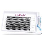 FADLASH Kit Extension Faux Cils, 120pcs Faux Cils Individuel 30D D Curl MIX(8-15), 7ml Colle Pour Cluster Cils