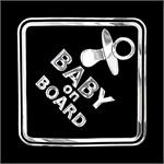 Auto-style AV106215 dekal, nickel, 'BABY ON BOARD' - 70x70mm