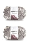 Bernat Lot de 2 paquets de fil d'acier argenté pour couverture - Polyester - 6 super volumineux - 200 m - Tricot/crochet