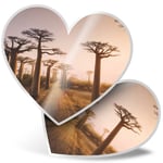 2 x Heart Stickers 15 cm - Baobab Trees Madagascar Tree #3090