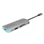 i-tec USB-C 4K Nano Station d'Accueil Métal 1x HDMI 3x USB 3.0 1x SD/MicroSD Power Delivery 100W pour Windows MacOS Android ChromeOS Thunderbolt 3 Compatible