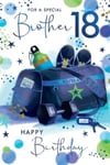 For A Special Brother 18 Happy Birthday You're A Star Gym Bag Cool Blue Foil Gre