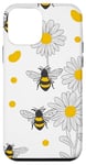 iPhone 12 mini White Daisy Flower Bee Lover Bumble Bee Honey Bees Case