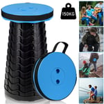 Tabouret Pliant Portable Siège télescopique Réglable en hauteur Chaise de camping Charge Max 150kg Bleu - bleu - Einfeben