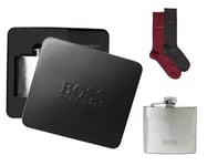 Hugo Boss Men's Gift Set Stylish Hip Flask & 2 Pairs of Socks Event Xmas Gift