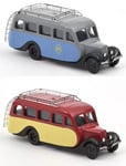 Lot de 2 Citroën U23 autocar - 1/87 Ho NOREV Voiture bus miniature 191099