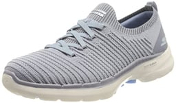 Skechers Femme Go Walk 6 Fun Waves Basket, Bordure Textile Bleue, 40 EU