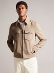 Ted Baker Somerss Zip Through Wool Blend Trucker Jacket