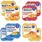 Blédina - Blédichef - 8 petits plats pour bébé - Repas midi - Dès 12 Mois - 4 recettes - Pack de 8