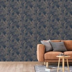 Wallpaper Joelle Silver and Blue DUTCH WALLCOVERINGS