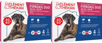 Clement Thekan Anti-Puces Anti-Tiques Chien 40-60kg 4 Pipettes Pipette(S) Unidose(S) 2x16 ml