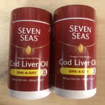 SEVEN SEAS COD LIVER OIL OMEGA-3 FISH OIL ONE A DAY 120 CAPSULES X2 BBE 01/26