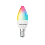 paul russells Smart LED Candle Bulb, 4.8W E14 Small Edison Screw, Works with Amazon Alexa and Google Home Light Bulbs, 40W Energy Saving, No Hub Require, RGBCW 2700K-6500K, Wi-Fi 2.4GHz Only, 1 Pack