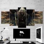 TOPRUN 5 panels Wall Art The Witcher 3 Wild Hunt Painting Pictures Print on Canvas For Home Modern Decoration Ready to hang Farmed