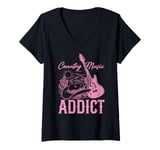 Womens Country Music Addict V-Neck T-Shirt