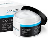 YEOUTH Day Night Cream for Face with Hyaluronic Acid & Snail Mucin, Moisturizer Face Cream, Day Night Cream, Anti Aging Face Moisturizer for Women 60g