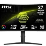 MSI MAG 275CQRF QD E2 27 Inch WQHD Curved Gaming Monitor - 1500R 2560 x 1440 Rapid VA Panel, 180 Hz / 0.5ms (GtG, Min.) , Adaptive Sync - DP 1.4a, HDMI 2.0b CEC