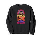 Peace Love And Axe Throwing Bohemian Rainbow Sweatshirt