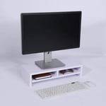 Support Bois Universel pour écran, TV, Ordinateur Portable, étagères de Bureau ou de Bureau, 50 x 20 x 11,7 cm Blanc