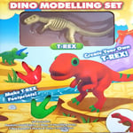 Dino Dough Modelling Kit T Rex Triceratops Dinosaur Play Set Childrens Doh Kids