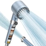 Digiroot Hard Water Filter Shower Head with 15 Levels Filtration, Water Saving Shower Head and 1.5m Hose, 4 Spray Jet Modes Bathroom Shower Head High Pressure for Hard Water, Remove Residual Chlorine