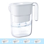 Waterdrop Water Filter Jug with 4×90 Days Filter, Multi-Stage Filtration System, Reduce Lead, Fluoride, Chlorine etc, 2.5L, NSF Certified, BPA Free, White (4 Filters)