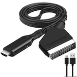 Convertisseur Péritel vers HDMI Adaptateur Péritel vers HDMI Tout-en-Un convertisseur vidéo Audio HD 1080P pour TVHD STB VHS Xbox PS3 Sky DVD Blu-Ray Scart HDMI Converter