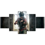 120Tdfc Modern 5 panel Canvas Prints Pubg Playerunknowns Battlegrounds Shooter Video Game Wall Art For Home Modern Decoration Framed Pictures Stretched Framed Artwork Gift