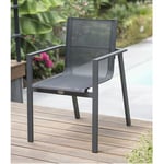 Fauteuil de jardin empilable en aluminium MIAMI - Gris anthracite  