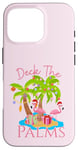 iPhone 16 Pro Deck The Palms Trees Christmas Lights Flamingos Coastal Case