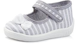 Ladeheid Chaussure Basket Fille LARW004 (Gris Blanc/Rayures, 20 EU)