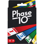 Mattel Games Phase 10 kortspel, sekvenser liknande rummy, innehåller 108 kort, för hemmabruk.