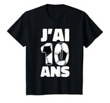 Enfant Foot J'ai 10 Ans Joueur De Football Garçons T-Shirt