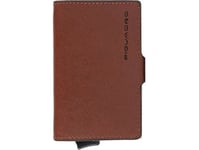 Piquadro Piquadro, Black Square, Leather, Card Holder, Square Sliding System With Double Credit Card Case, Pp5472b3r, Brown, For Men For Men