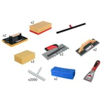 Lot Matériels Outils pour Carreleur Rubi Taloche, Eponge, Spatule, Talochon, Abrasif, Croisillons - 20908-20906-65919