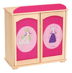 roba Armoire de Poupée Happy Fee pour Vêtements de Poupée - Meubles de Jeu pour Enfants - Bois Naturel