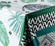 Nydel Nappe Tropical Ethnic Emeraude Anti Tache Enduction Acrylique (150 x 250 cm)