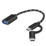 leizhan 2 en 1 Adaptateur USB C/Micro vers USB, 3.0 Adaptateur Type C/Micro Compatible avec iMac Android Google Samsung Galaxy S8/S8+/S9/S10