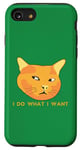 Coque pour iPhone SE (2020) / 7 / 8 Vintage l Do What I Want Chat orange rétro drôle