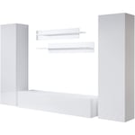 Ensemble de Meubles tv Mur de Rangement Meuble salon Suspendu Modèle Luke 7A Blanc Finition brillante