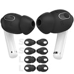 AhaStyle 4 Pairs AirPods 3 Ear Tips Silicone Earbuds Cover [Not Fit in The Charging Case] Compatible with Apple AirPods 3 2021 (2 Pair Large + 2 Pairs Small, Black)