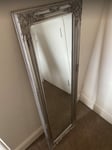 French Wall Mirror Tall Silver Dressing Shabby Chic Full Length Antique Ornate