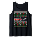 Fire Truck Ugly Sweater Style Firefighter Fireman Christmas Tank Top