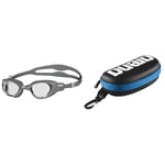 arena Lunettes de Natation Adultes The One, Antibuée,Gris (Clear-Grey-White), Taille unique & Swim Goggle Case, Étui pour Lunettes de Natation, Étui Rigide, Couleur Noire