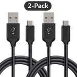 Charging Cable USB Type C For oneplus 6T (2 M + 1 M, Black)