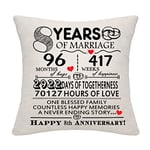 8 Years of Marriage Gift 8th Wedding Anniversary Cushion Cover Keepsake Decoration Gift for Couples Parents Women Men Mum Dad Husband Wife Grandma Grandad Aunt Uncle Friends (8 YEARS)