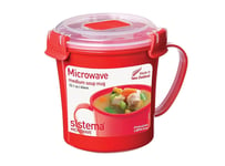 Sistema Microwave Soup Mug Medium 656ml Plastic Fast Stews Hot Drinks Cup Travel