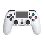 Manette De Jeu Sans Fil Pour Ps4, Bluetooth, Pour Playstation 4 Pro Slim, Double Moteur, Vibration, 6 Axes, Fonction Gyroscopique, Blanc