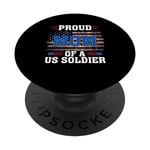 Veteran American USA Flag Patriot Proud Mom Of A US Soldier PopSockets PopGrip Adhésif