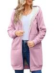 Nadeer Manteau Femme Veste Polaire Femme Sweats à Capuche Cotton Chaud Doublure Zippée à Capuche Hoodies Sweatshirt avec Poches Blouson Veste à Manches Longues Automne Hiver Outerwear